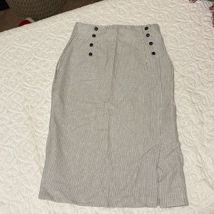 ForPetesSake Pin Striped MIDI Skirt